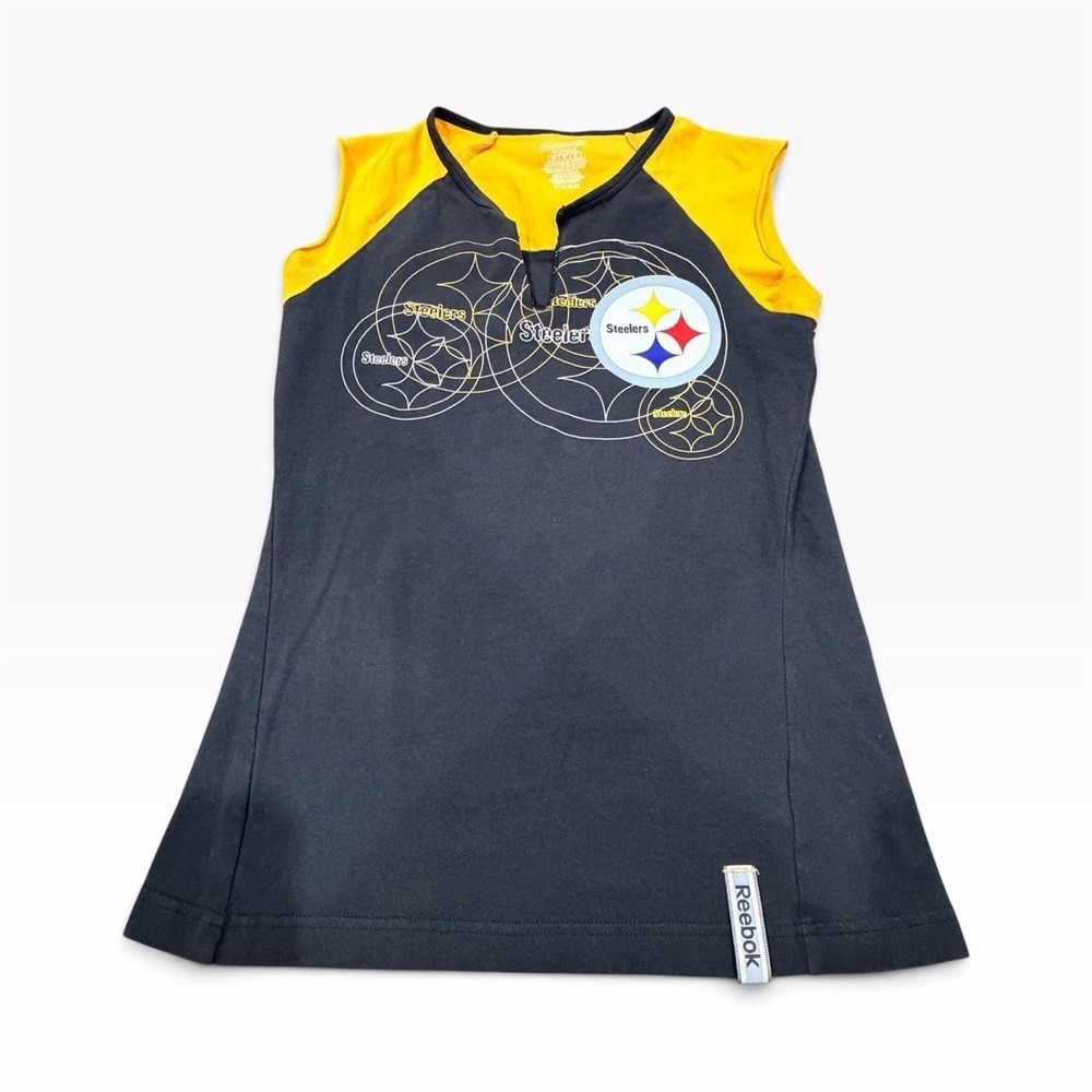 Reebok Pittsburgh Steelers NFL Sleeveless Shirt Black/Yellow Women's Size M